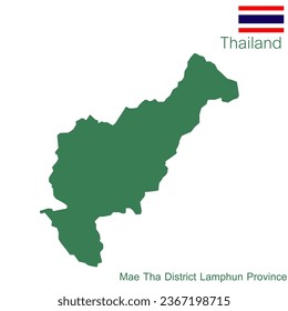 Green vector map: Mae Tha District is a district of Lamphun Province.