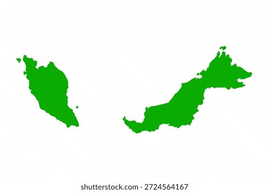 Mapa de vetor verde do país Malásia
