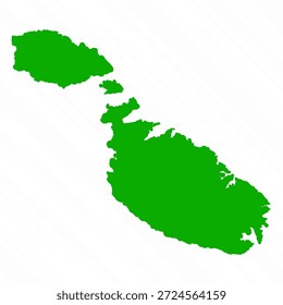 Green Vector Map of Malta Country