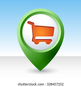 green vector map marker pointer with icon of supermarket map vacation world travel index holiday point yellow labor tourism red guide orange market gold sign object site business place green golden ro