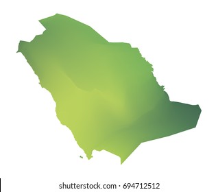 Green vector map of Saudi Arabia. Isolated illustration on white background