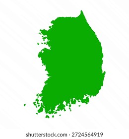 Mapa de Vector Verde de Corea del Sur Country