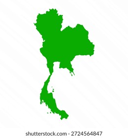 Mapa de Vector Verde de Tailandia Country