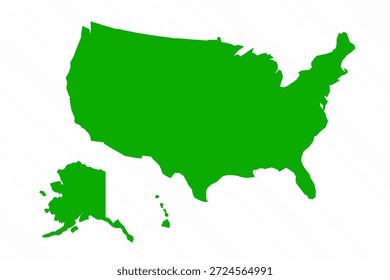 Green Vector Landkarte von USA