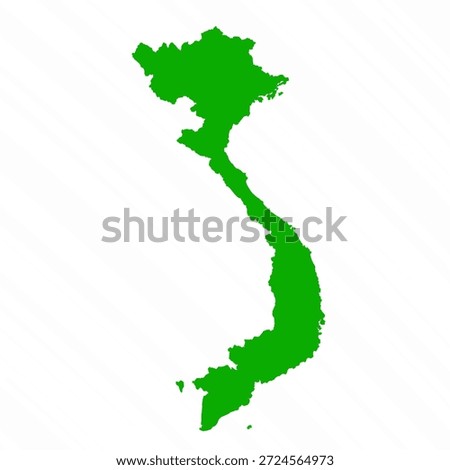Green Vector Map of Vietnam Country