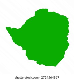 Green Vector Map of Zimbabwe Country