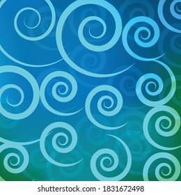Green vector natural elegant texture. Doodles on blurred abstract background with gradient. The pattern can be used for heads of websites and designs.