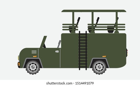 Green vector of off road safari
