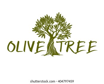 Green Vector Olive Tree and text.