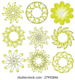 Green Vector Ornament Collection