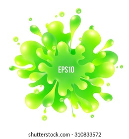 Green vector paint splash isolated on white background
