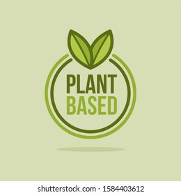 Green Vector Plant Based Icon. Illustration of Round Plant With Leafs.