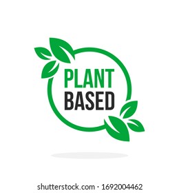 Green Vector Plant Based Icon. Illustration of Round Plant With Leafs.