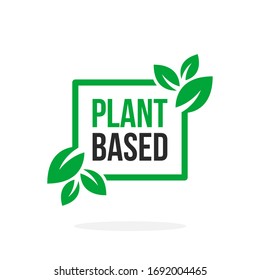 Green Vector Plant Based Icon. Illustration of Plant Based Label For Packaging.