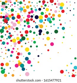 Green Vector Polka Pattern. Color Independence Dot Invitation. Carnival Background. Celebration Rainbow Invitation.