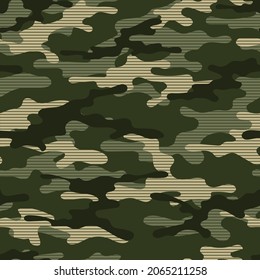 camuflaje de impresión vectorial verde. patrón transparente para ropa o impresión