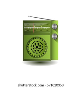 Green vector Radio Icon background