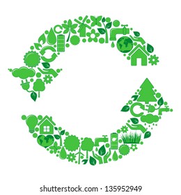 Green vector recycle icon