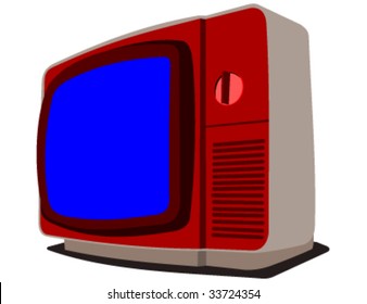 green vector retro television
