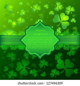 Green vector Saint Patrick's Day greeting card