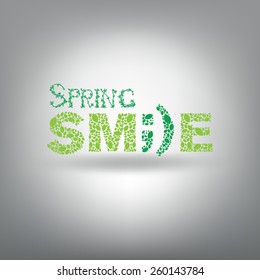 Green vector scalable inscription "SPRING SMILE"