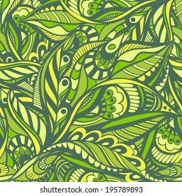 Green vector seamless pattern