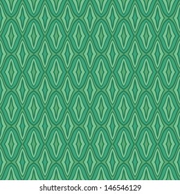 Green vector seamless retro geometric pattern with rhombs