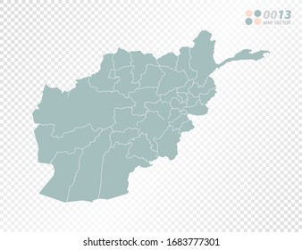 Green vector silhouette of Afghanistan map on transparent background.