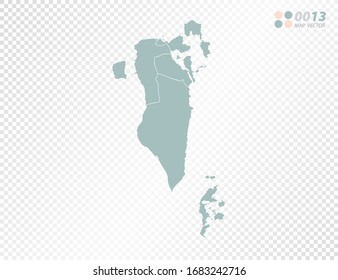 Silueta vectorial verde de Bahréin mapa sobre fondo transparente.