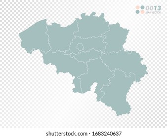 Silueta vectorial verde de Bélgica mapa sobre fondo transparente.