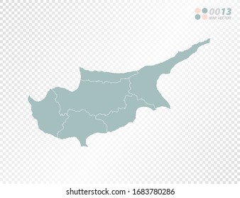 Green vector silhouette of Cyprus map on transparent background.