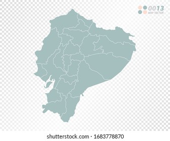 Green vector silhouette of Ecuador map on transparent background.