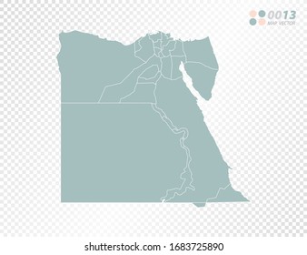 Green vector silhouette of Egypt map on transparent background.