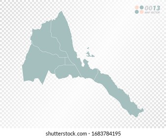Mapa verde vectorial de Eritrea sobre fondo transparente.