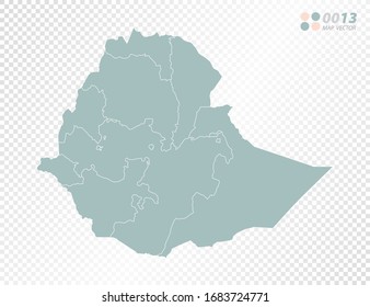 Grüne Vektorillustration Silhouette von Äthiopien Karte auf transparentem Hintergrund.