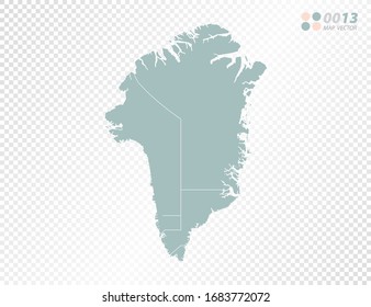 Mapa verde vectorial de Groenlandia sobre fondo transparente.