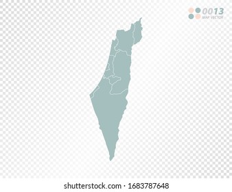 Grüne Vektorillustration Silhouette von Israel Karte auf transparentem Hintergrund.