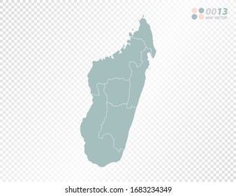 Grüne Vektorillustration Silhouette von Madagaskar Karte auf transparentem Hintergrund.