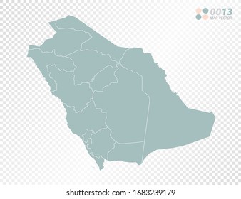 Green vector silhouette of Saudi Arabia map on transparent background.