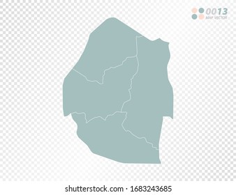 Silueta vectorial verde de Suazilandia mapa sobre fondo transparente.