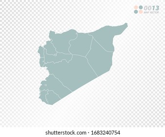 Silueta vectorial verde de Siria mapa sobre fondo transparente.