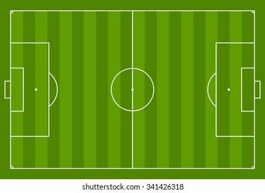 Green vector soccer field background. Sport graphic design