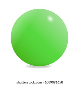 Green vector sphere, isolated shiny ball on white background