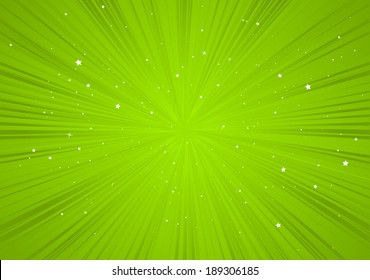 Green vector starburst background illustration - Vector green  star blast  background  template