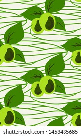 green vector stylized modern seamless floral pattern design