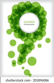 green vector summer bubbles frame