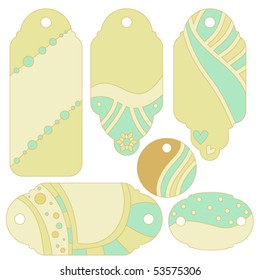 Green vector tag or label collection