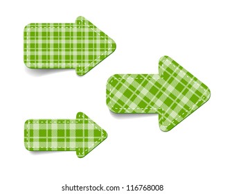 Green vector tartan fabric textured arrows