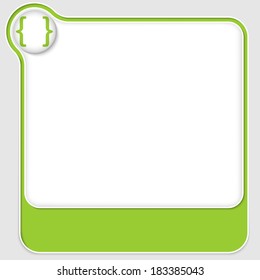 green vector text boxes with brackets