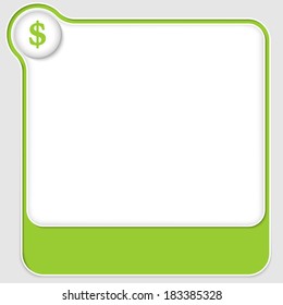 green vector text boxes with dollar sign